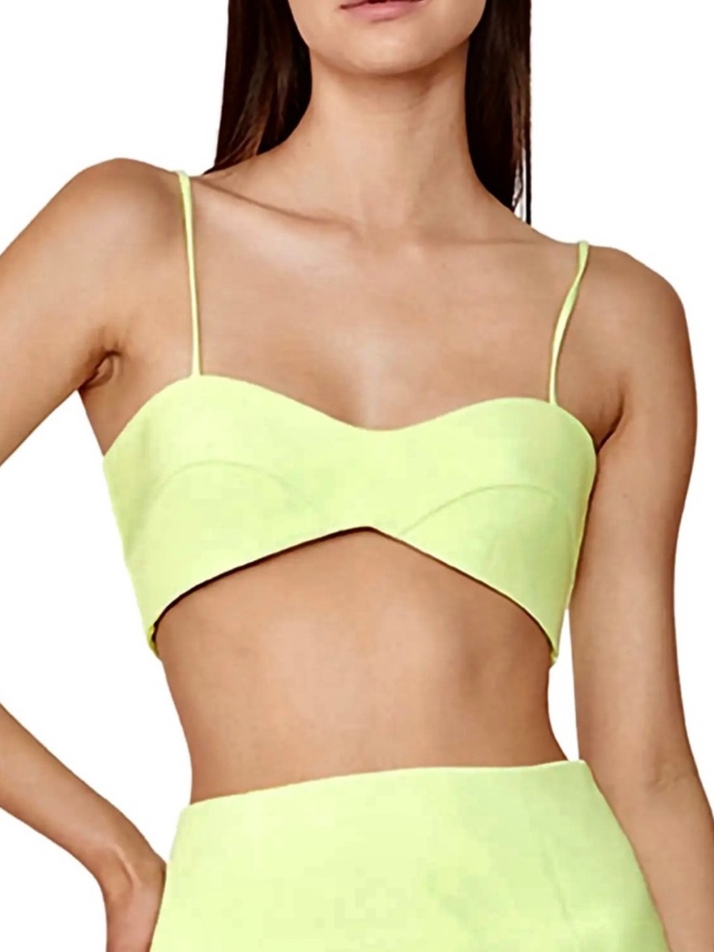 BARDOT GREEN BRALETTE CROP TOP